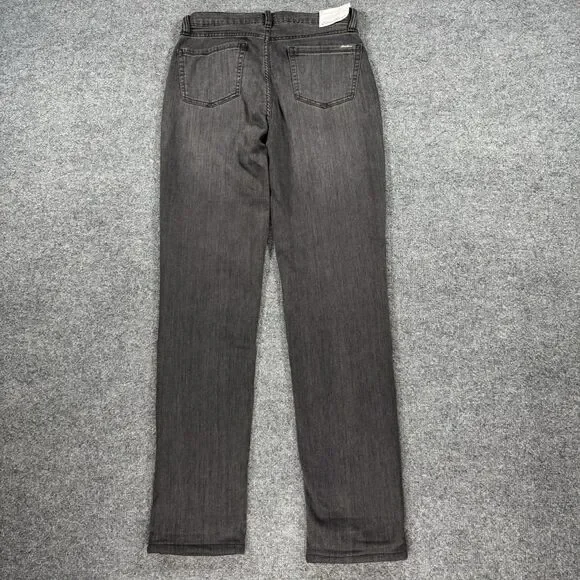 NWT Eddie Bauer Boyfriend Flannel Lined Midrise Straight Jeans Charcoal Size 2 - Picture 4 of 12